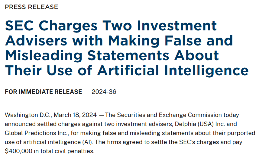 SEC phạt AI Washing